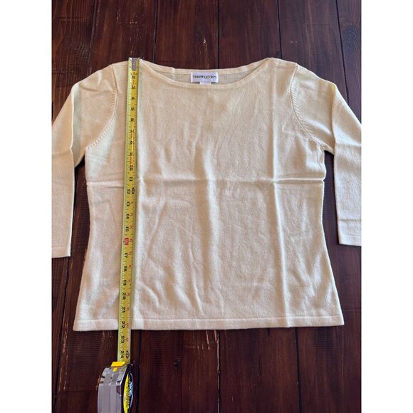 Bloomingdales 100% Cashmere Yellow 3/4 Sleeve Sweater NWOT Size XL - Picture 5 of 5